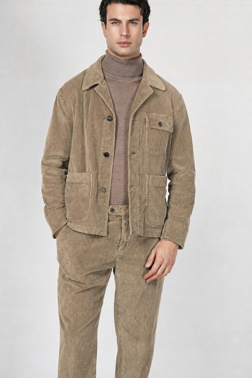 Work Jacket overshirt uomo in velluto a costa larga