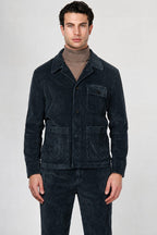 Work Jacket Herren-Overshirt aus breit geripptem Samt