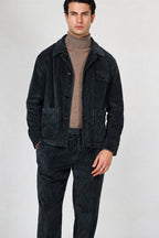 Work Jacket Herren-Overshirt aus breit geripptem Samt