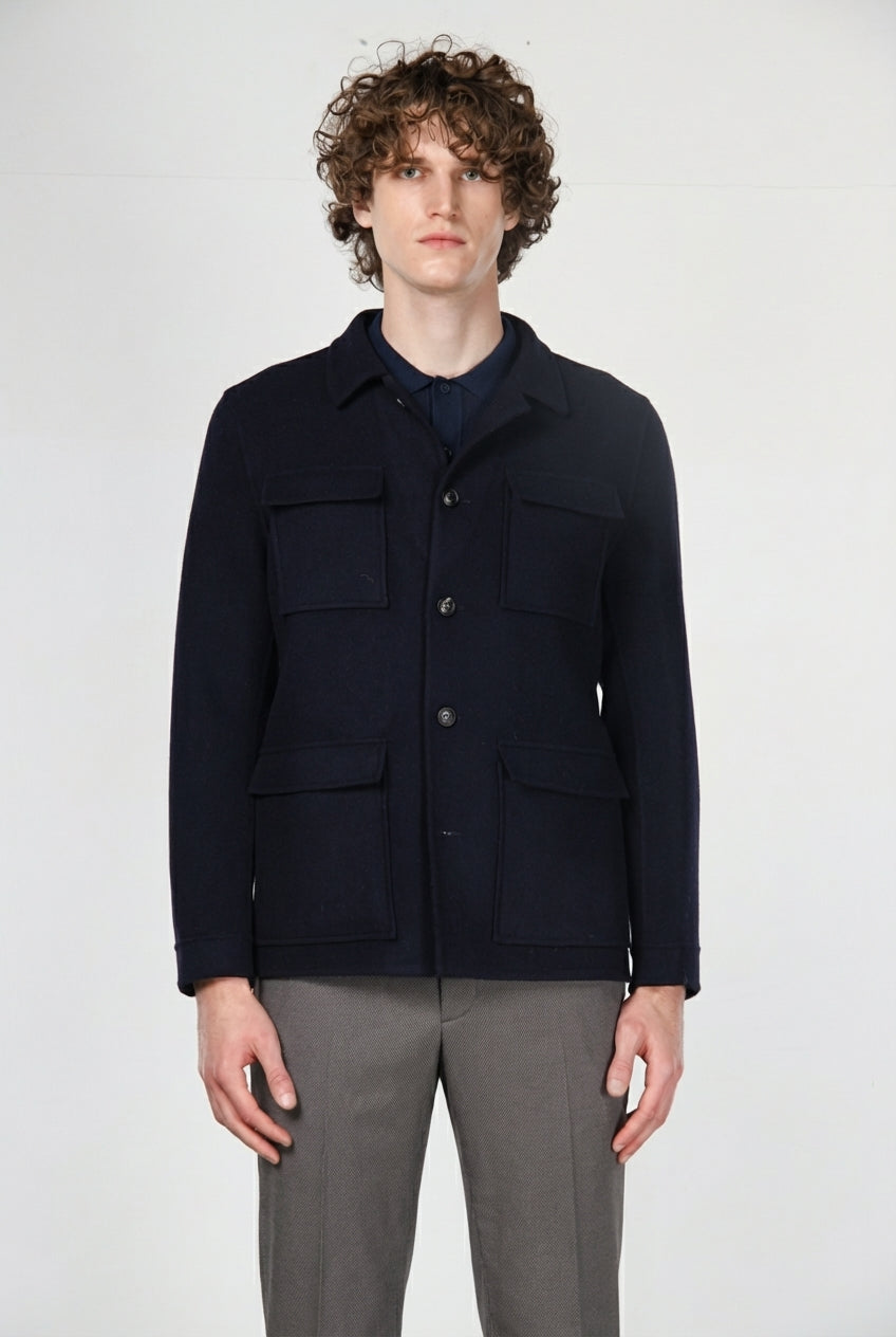 California Field Jacket uomo in lana fantasia galles