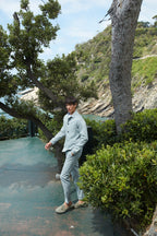 New York Sack Herren Chino Hose aus leichtem Leinen und Baumwolle Regular Fit