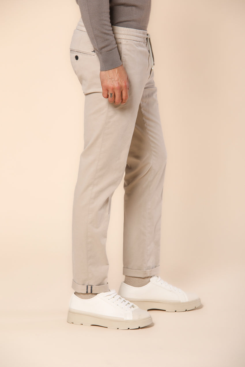 New York Sack pantalone chino jogger uomo in cotone modal stretch regular fit