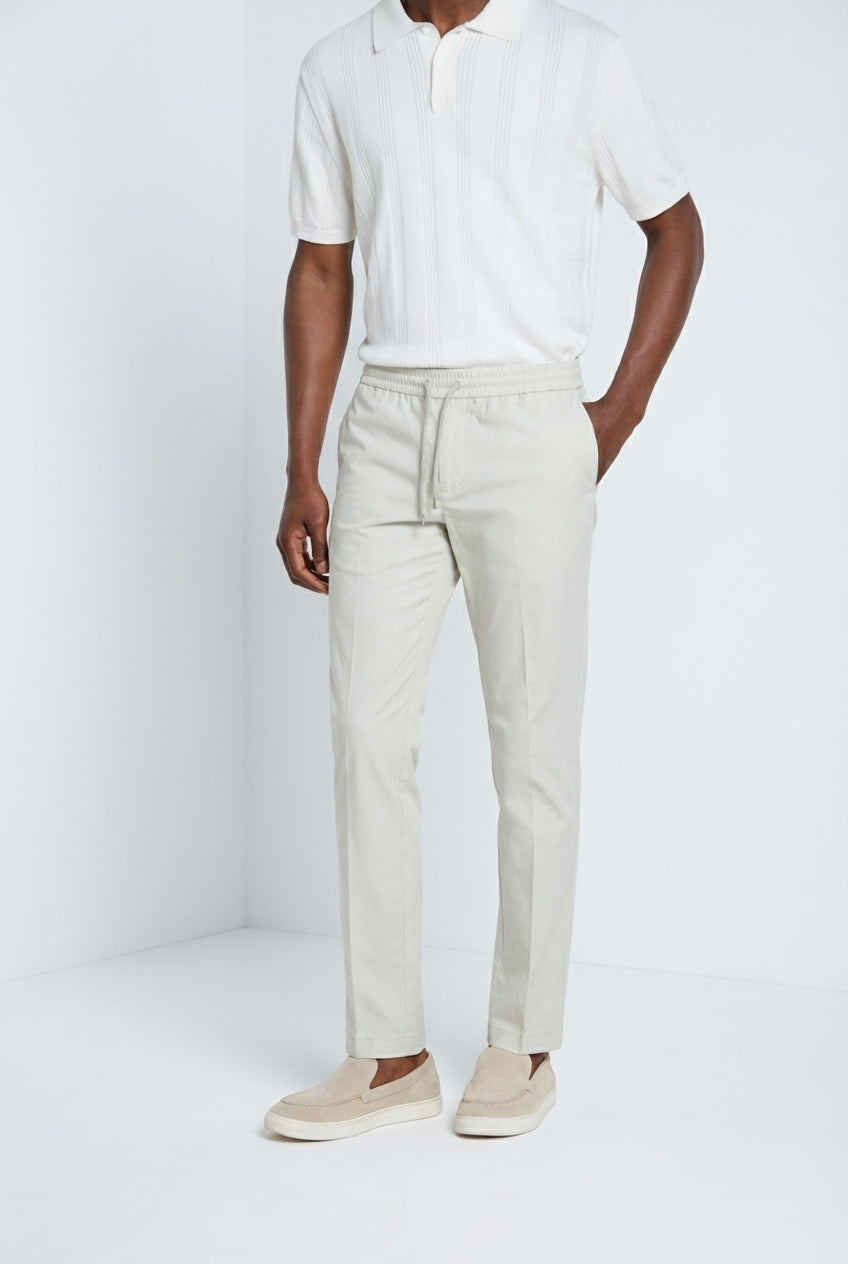 New York Sack pantalone chino jogger uomo in tela paracadute lyocell e cotone regular fit