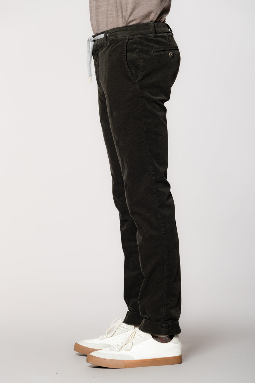 New York String pantalone chino jogger uomo in velluto 1500 righe regular fit