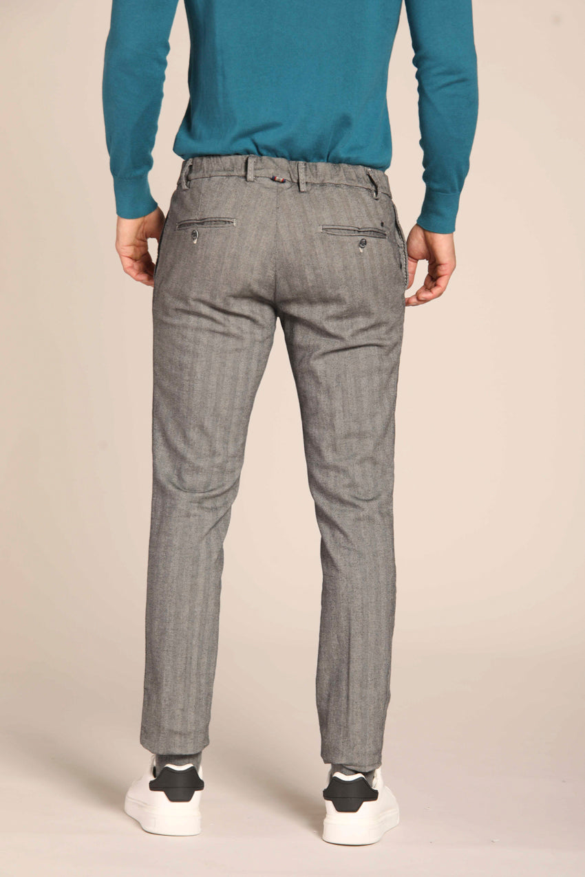 immagine 6 di pantalone chino uomo modello New York 1P City String, pattern resca, color ghiaccio fit regular di Mason's