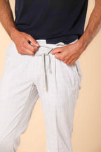 New York 1 Pinces City String aus Baumwoll-Seersucker mit Hahnentritt-Muster Regular Fit