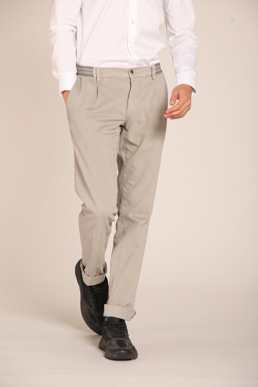 immagine 2 di pantalone chino uomo modello New York Elax 1Pinces di colore grigio, regular fit di Mason's