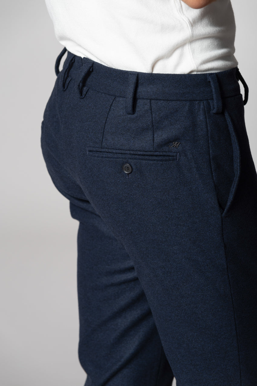 New York Sartoriale Herren Chino-Hose maßgeschneidert aus Flanell-Jersey Regular Fit