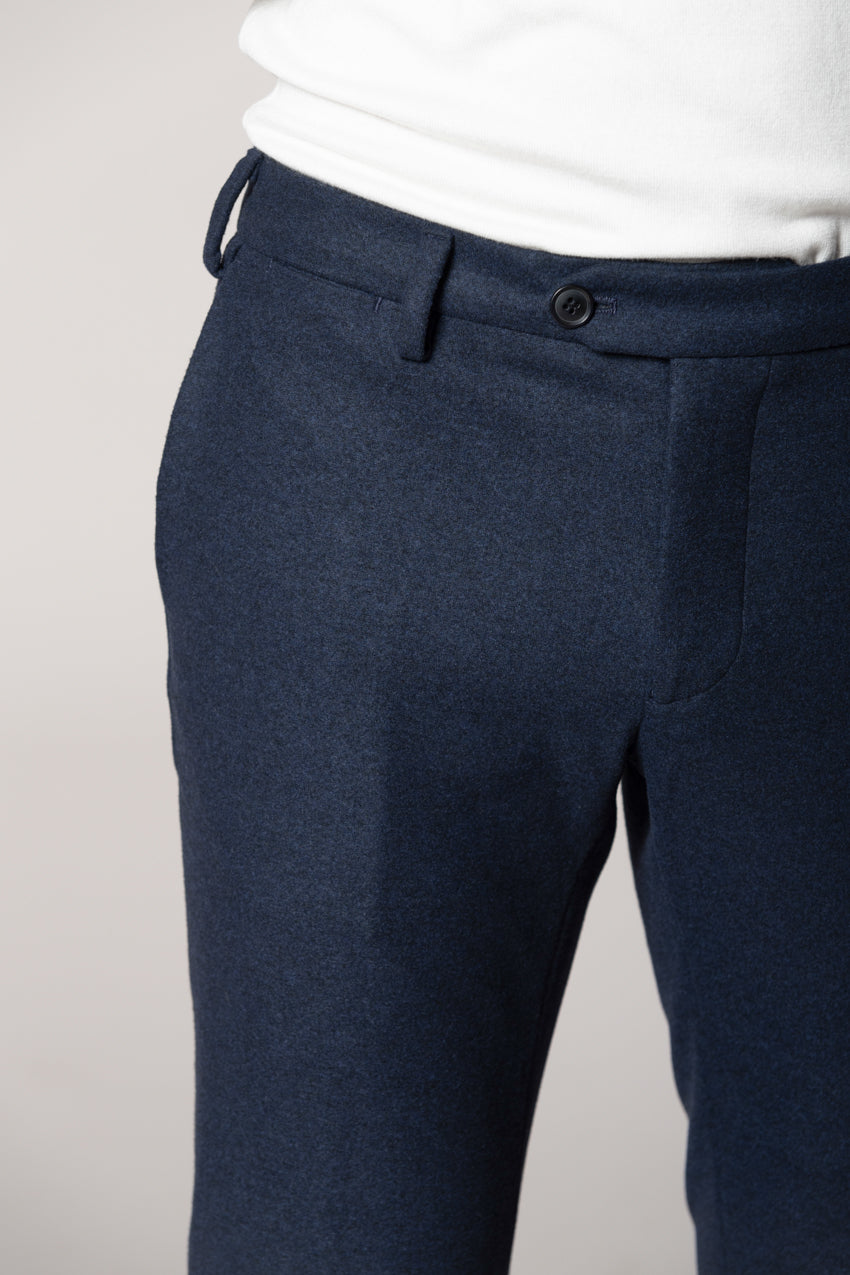 New York Sartoriale Herren Chino-Hose maßgeschneidert aus Flanell-Jersey Regular Fit