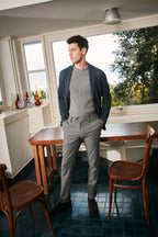 New York Sartoriale Herren Chino-Hose maßgeschneidert aus Flanell-Jersey Regular Fit