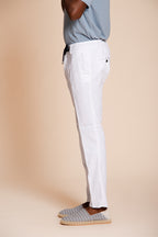 Milano Jogger Hose Chino Herren aus Leinen- und Baumwolltwill extra slim fit