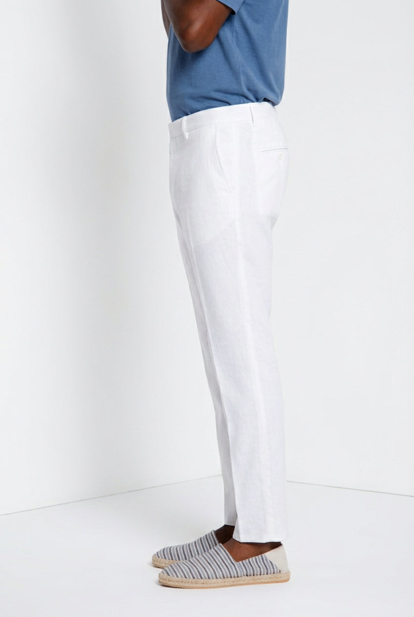 Milano Jogger Herren Chinohose aus Leinen- und Baumwolltwill extra slim fit