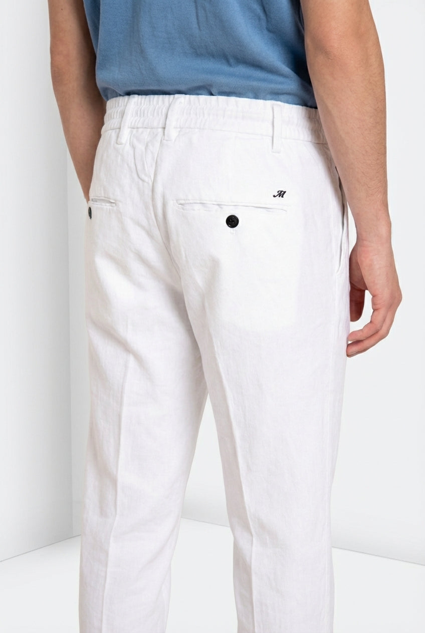 Milano Jogger Herren Chinohose aus Leinen- und Baumwolltwill extra slim fit