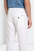 Milano Jogger Herren Chinohose aus Leinen- und Baumwolltwill extra slim fit