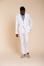 Milano Jogger Hose Chino Herren aus Leinen- und Baumwolltwill extra slim fit