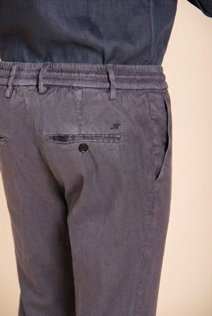 Milano Jogger Herren Chinohose aus Leinen und Baumwoll Twill extra slim fit