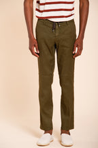 Milano Jogger pantalone chino uomo in twill di lino e cotone extra slim fit