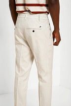 Milano Jogger pantalone chino uomo in twill di lino e cotone extra slim fit