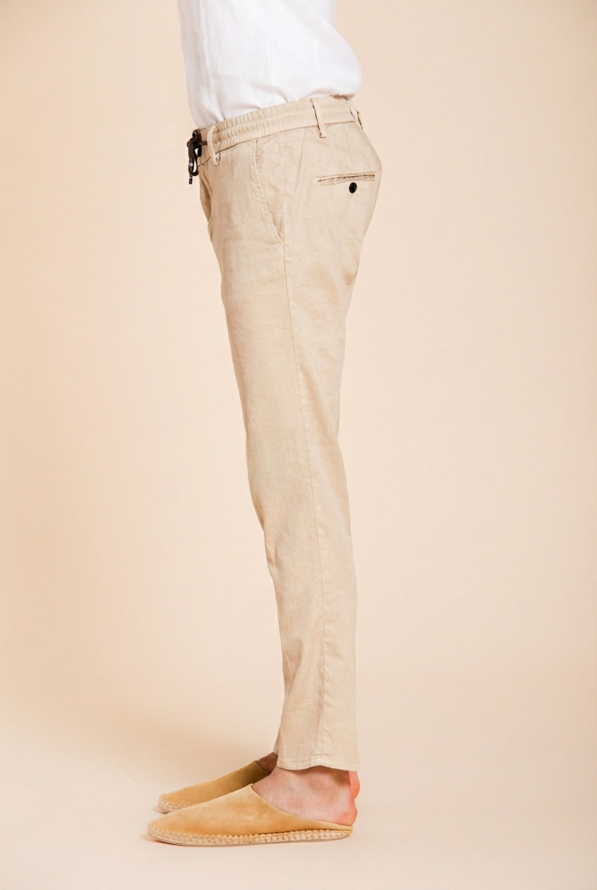 Milano Jogger Herren Chinohose aus Twill aus Leinen und Baumwolle extra slim fit