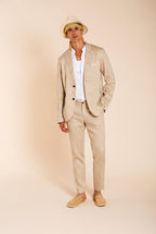 Milano Jogger Herren Chinohose aus Twill aus Leinen und Baumwolle extra slim fit