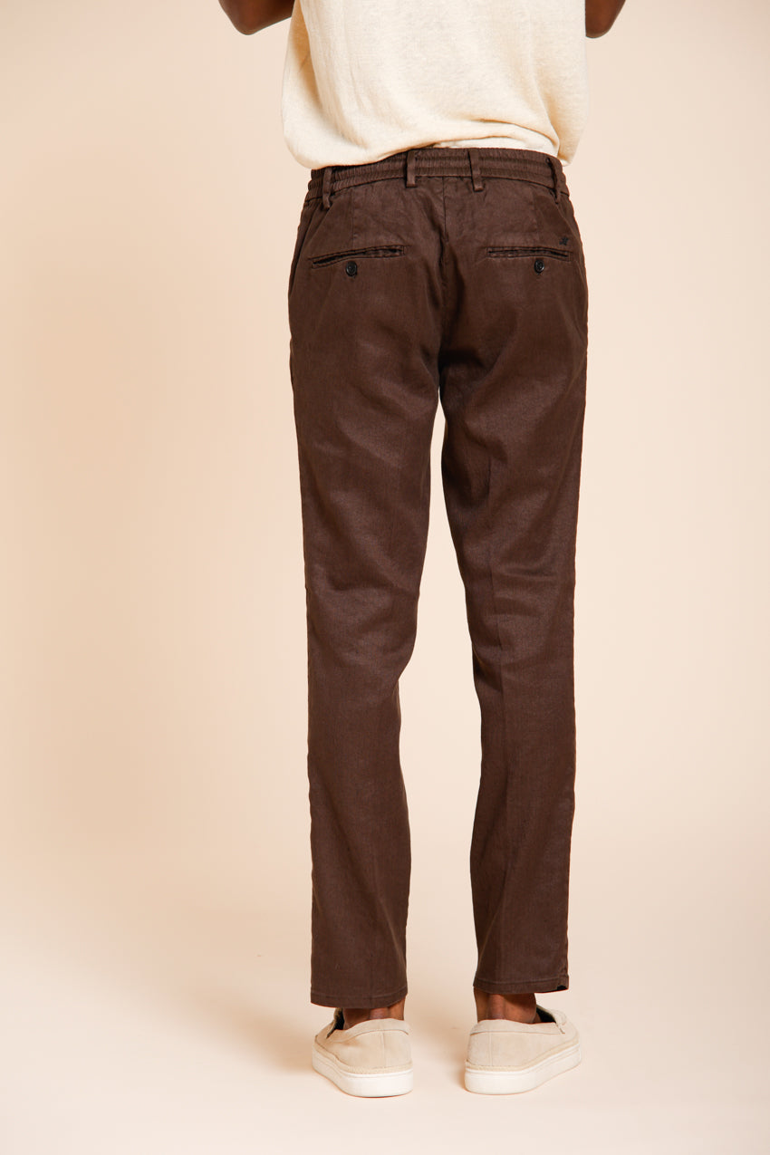 Milano Jogger Hose Chino Herren aus Twill von Leinen und Baumwolle extra slim fit
