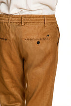 Milano Jogger Herren Chinohose aus Leinen- und Baumwolltwill extra slim fit