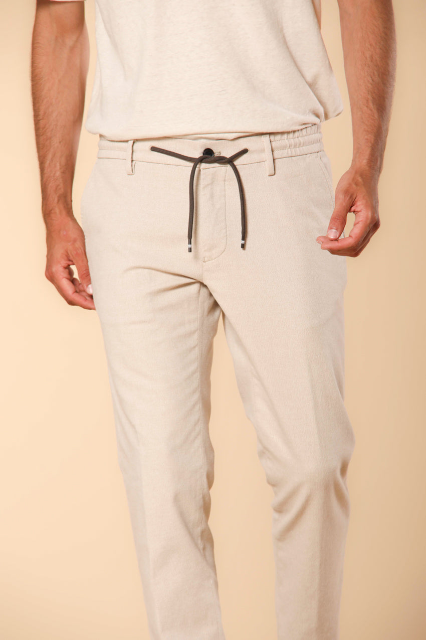 Milano Jogger pantalone chino jogger uomo in microfantasia a resca armaturata extra slim fit