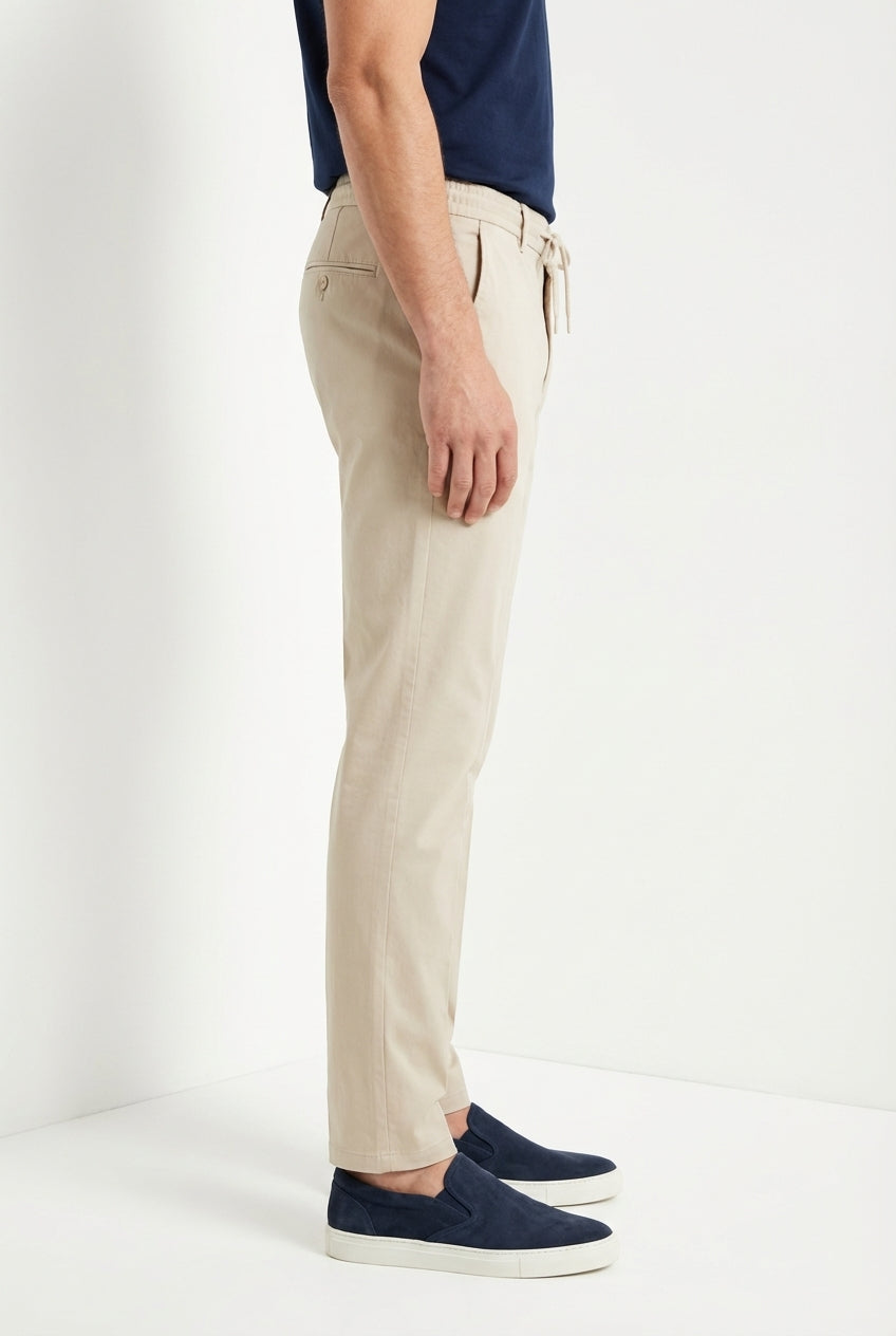 Milano Jogger Travel pantalone chino uomo in raso tecnico travel stretch extra slim fit