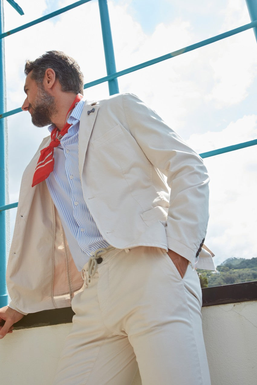 Milano Jogger pantalone chino jogger uomo in cotone e tencel extra slim fit