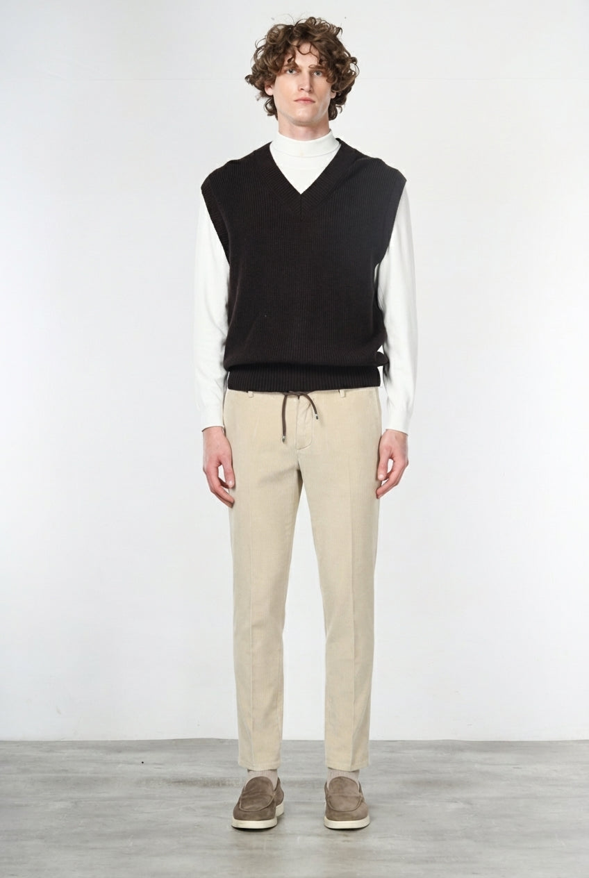 Milano Jogger pantalone chino uomo in velluto 500 righe extra slim fit