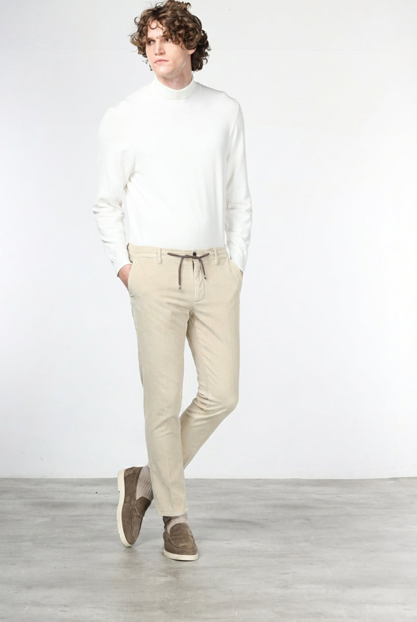 Milano Jogger pantalone chino uomo in velluto 500 righe extra slim fit