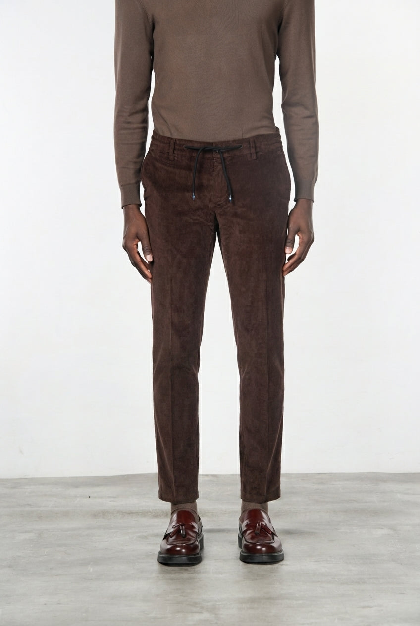 Milano Jogger pantalone chino uomo in velluto 500 righe extra slim fit