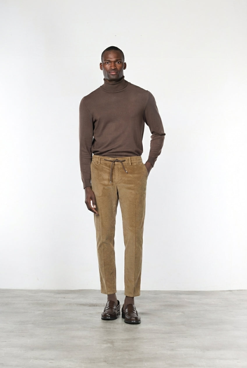 Milano Jogger Chinohose für Herren aus 500-Rippen-Samt mit extra slim fit

