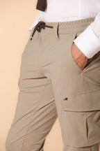 Chile Jogger pantalone cargo uomo in jersey supertecnico extra slim fit
