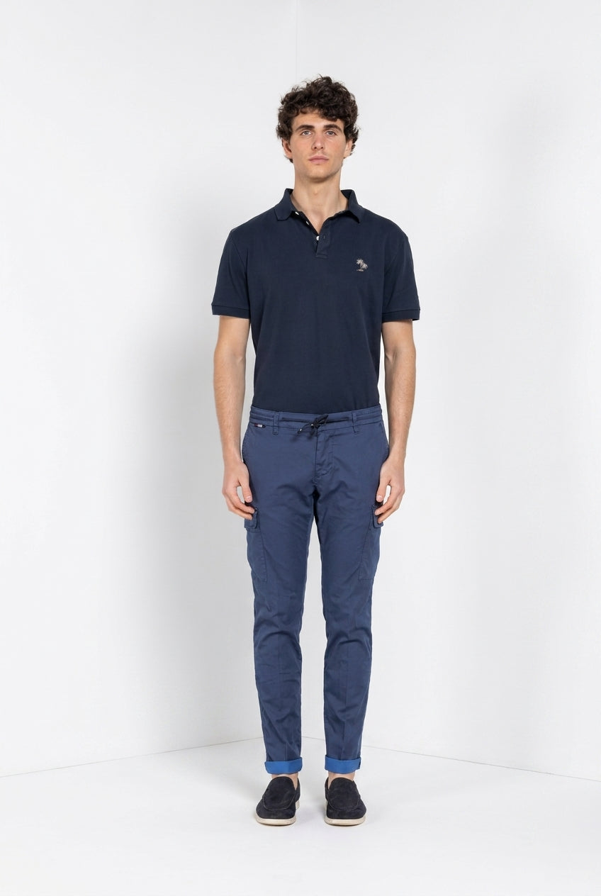 Chile Jogger pantalone cargo uomo in raso tecnico travel stretch extra slim fit