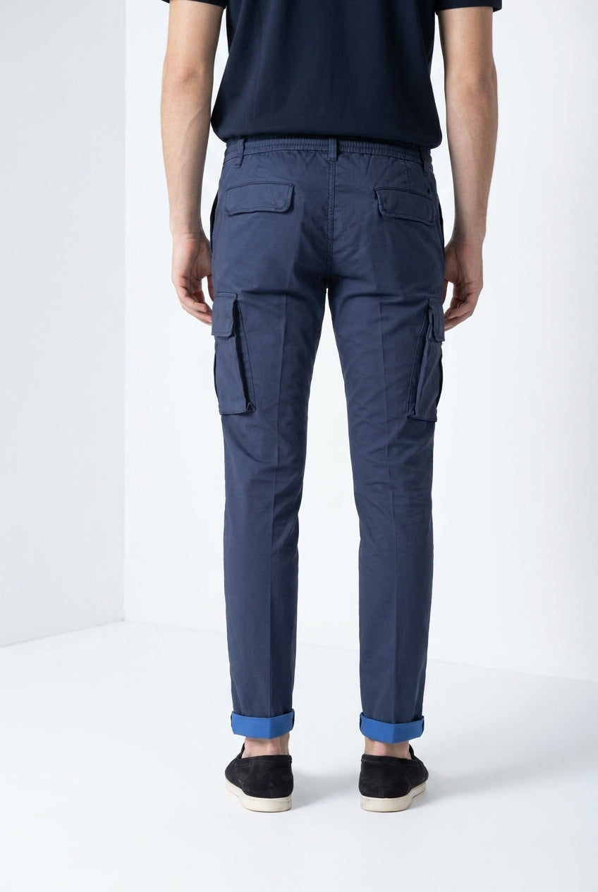Chile Jogger pantalone cargo uomo in raso tecnico travel stretch extra slim fit