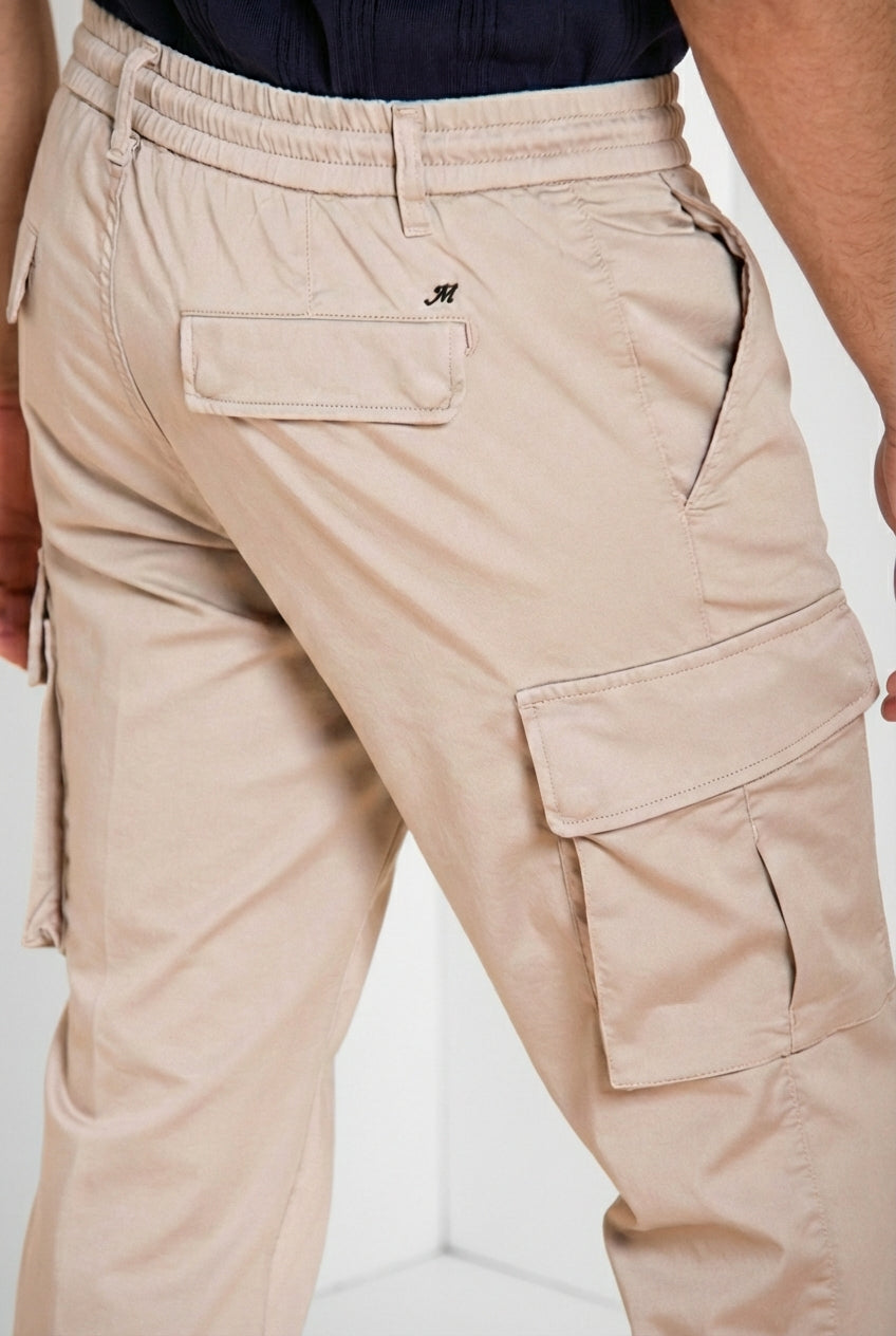 Chile Jogger pantalone cargo uomo in raso tecnico travel stretch extra slim fit