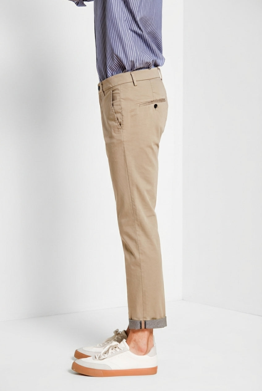 Torino Travel Hose Chino Herren aus technischem Travel Stretch Satin slim fit