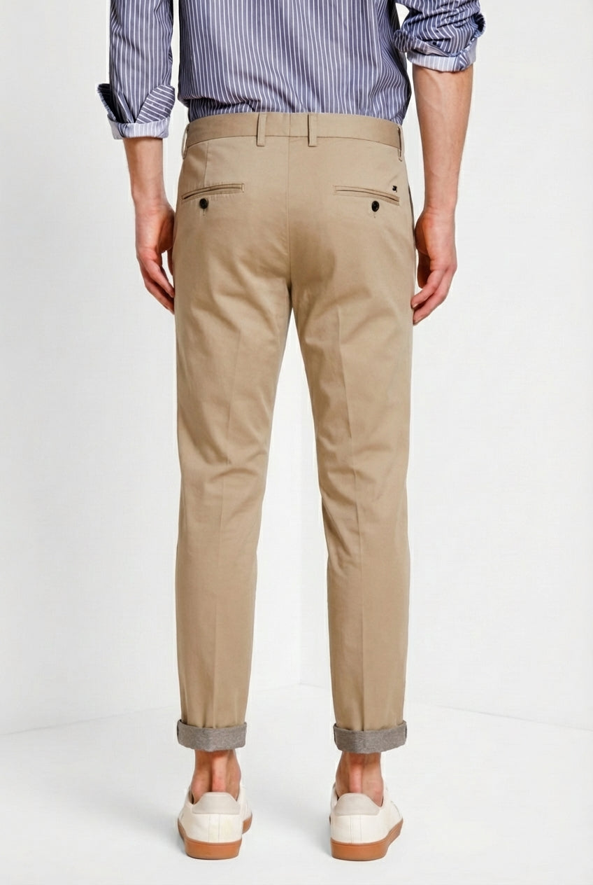 Torino Travel Hose Chino Herren aus technischem Travel Stretch Satin slim fit