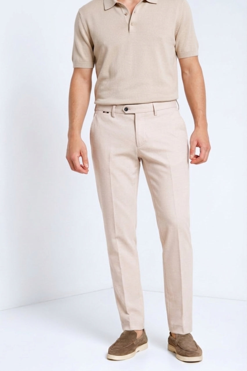 Torino Jog Hose Chino Jogger Herren aus Stretch-Piqué-Jersey slim fit