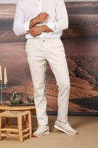 New York Herren Chino Hose aus Leinen und Baumwoll-Twill Regular Fit