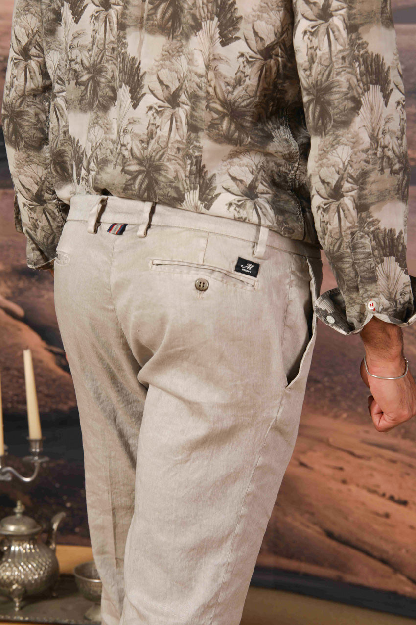 New York Herren Chino Hose aus Leinen und Baumwoll-Twill Regular Fit