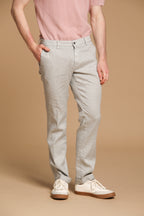 New York pantalone chino da uomo in lino e twill di cotone regular fit