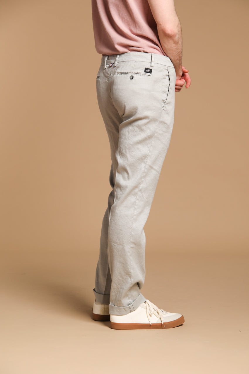 New York pantalone chino da uomo in lino e twill di cotone regular fit
