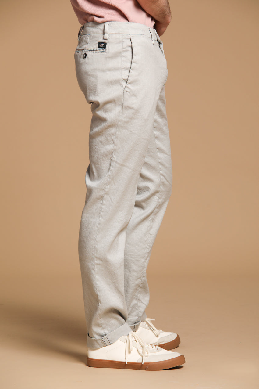 New York pantalone chino da uomo in lino e twill di cotone regular fit