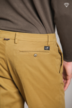 New York pantalone chino uomo in gabardina stretch regular fit ①