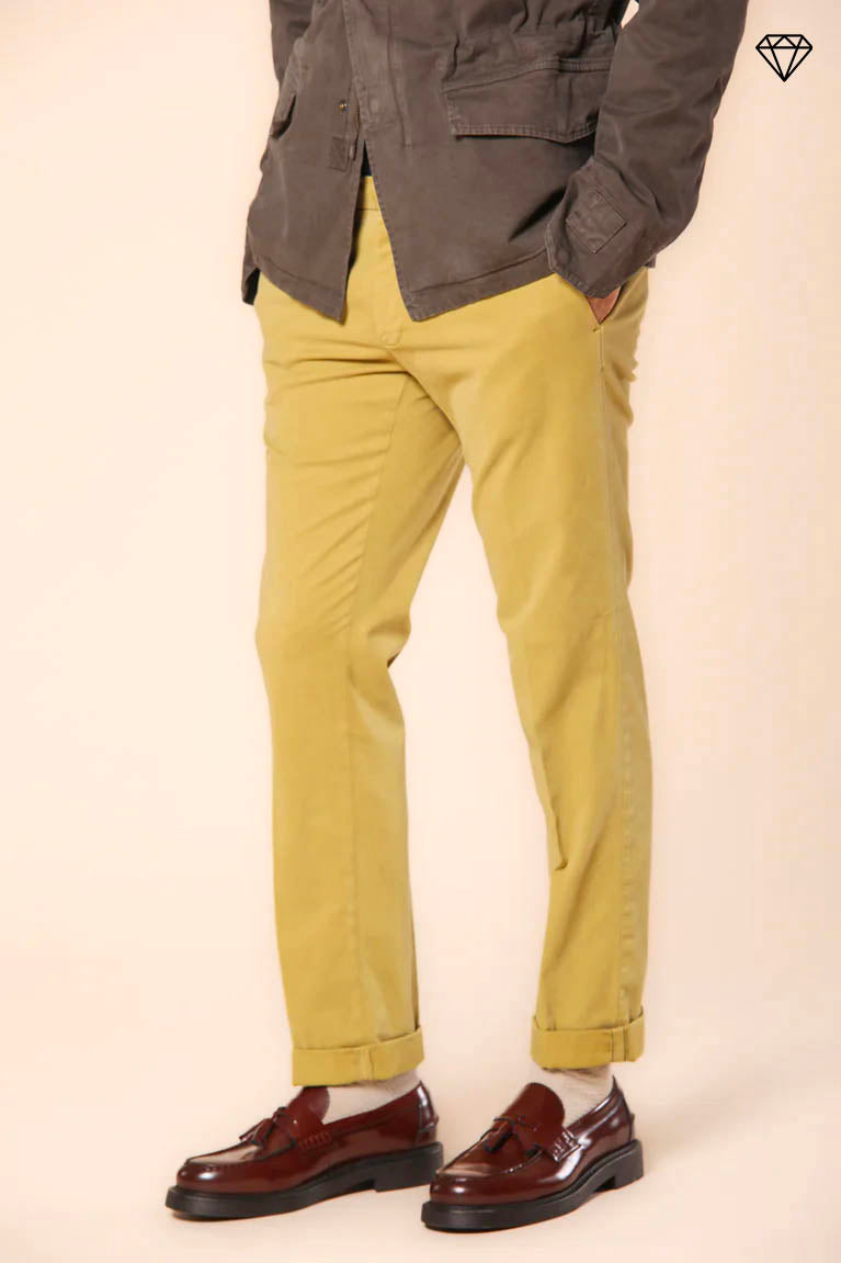 New York pantalone chino uomo in gabardina stretch regular fit ①