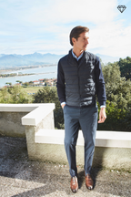 New York pantalone chino uomo in gabardina stretch regular fit ①