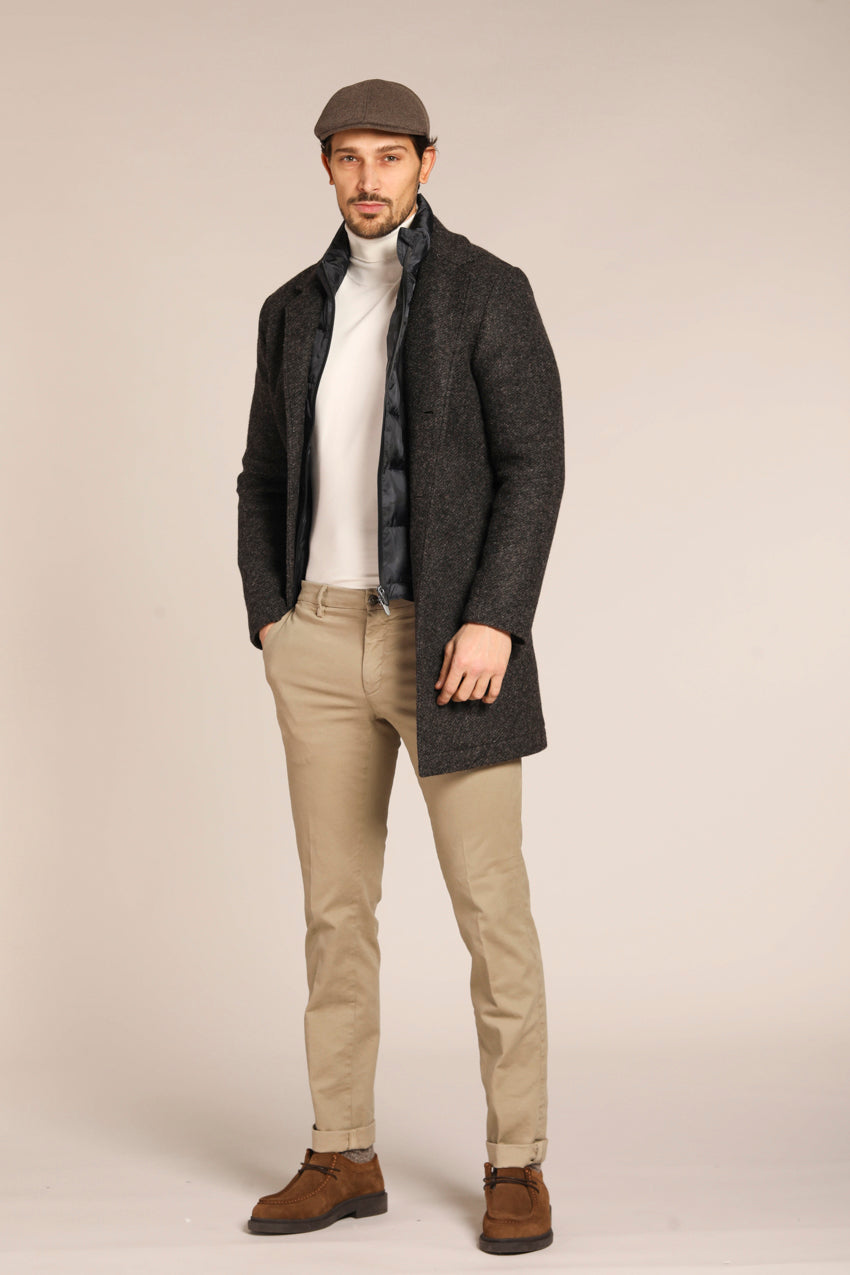 immagine 2 di pantalone chino uomo modello new york, di colore kaki, fit regualr di mason's