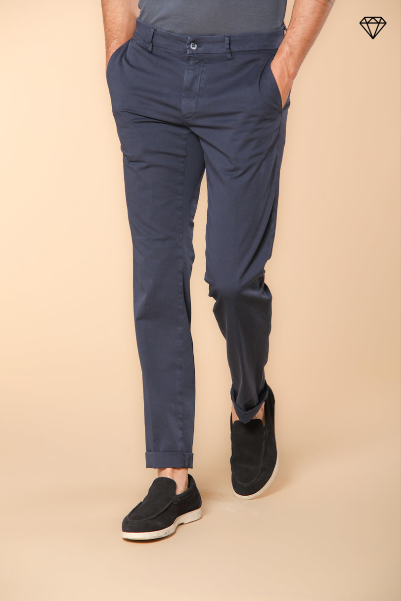 New York pantalone chino uomo in raso stretch regular fit ①